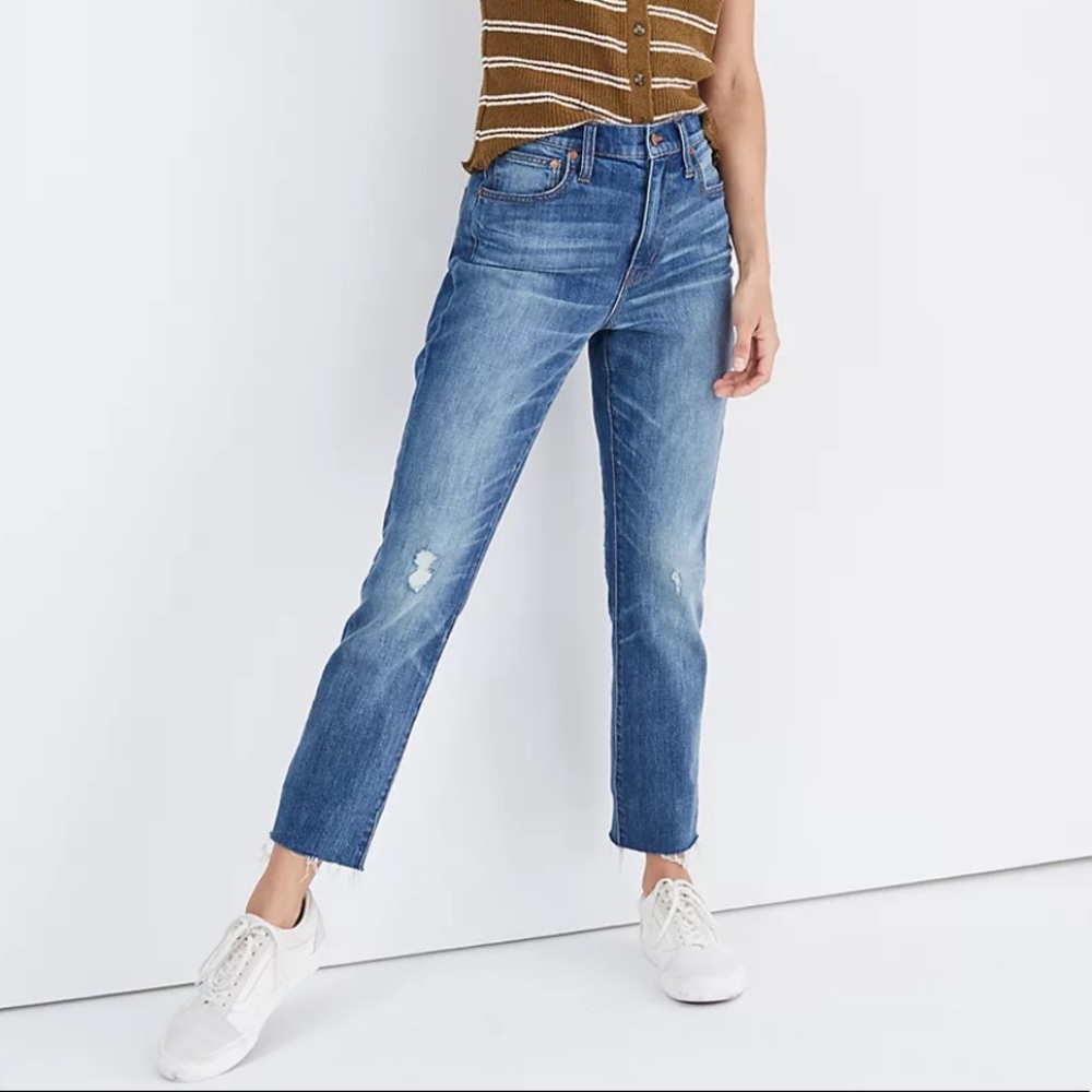 Madewell high rise slim crop boyjean